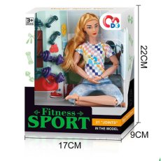 Кукла с набором для тренировки Fitnes Sport
