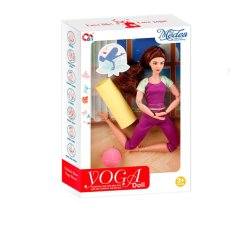 Кукла йогиня с ковриком и мячом