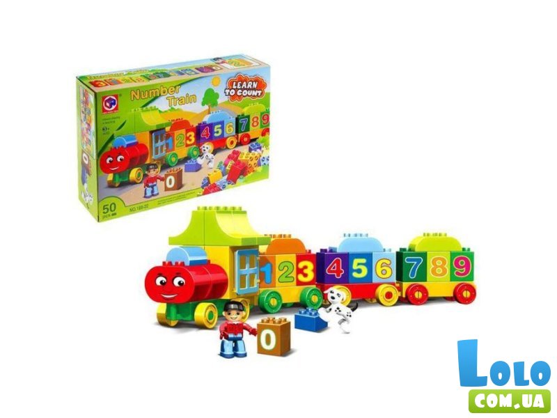 Конструктор поезд Учим цифры, 50 дет.