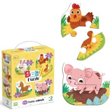 Пазлы 4 в 1 Сельские животные Baby puzzle, DoDo, 2-3-4-4 эл.