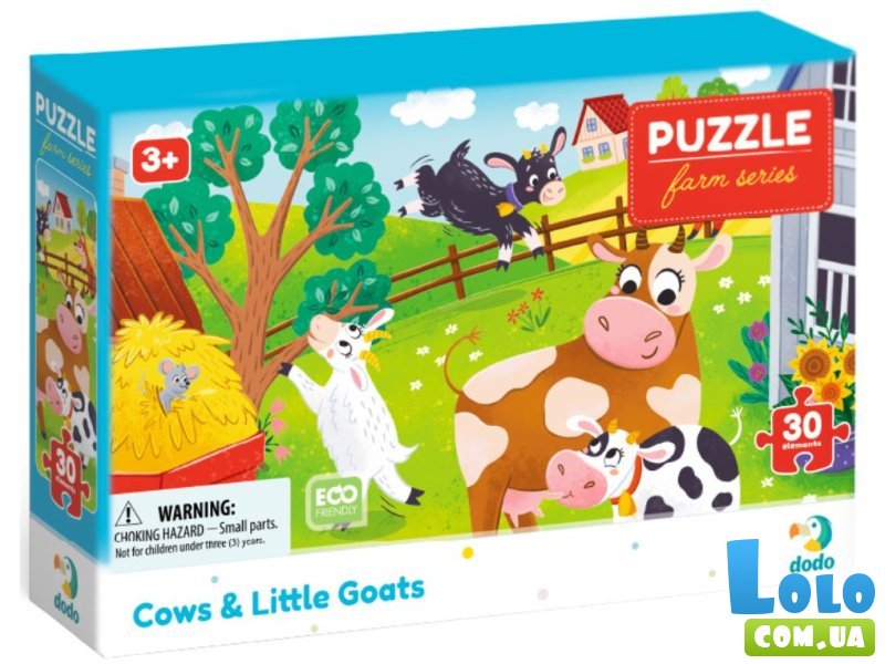 Пазл Коровы и козлята, DoDo, 30 эл.