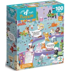 Пазл Кошачье кафе Ищи и находи, DoDo, 100 эл.