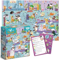 Пазл Кошачье кафе Ищи и находи, DoDo, 100 эл.