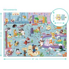 Пазл Кошачье кафе Ищи и находи, DoDo, 100 эл.