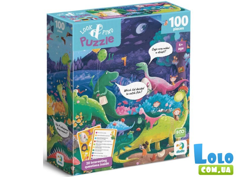 Пазл Страна динозавров Ищи и находи, DoDo, 100 эл.