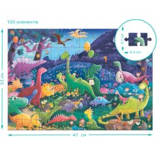 Пазл Страна динозавров Ищи и находи, DoDo, 100 эл.