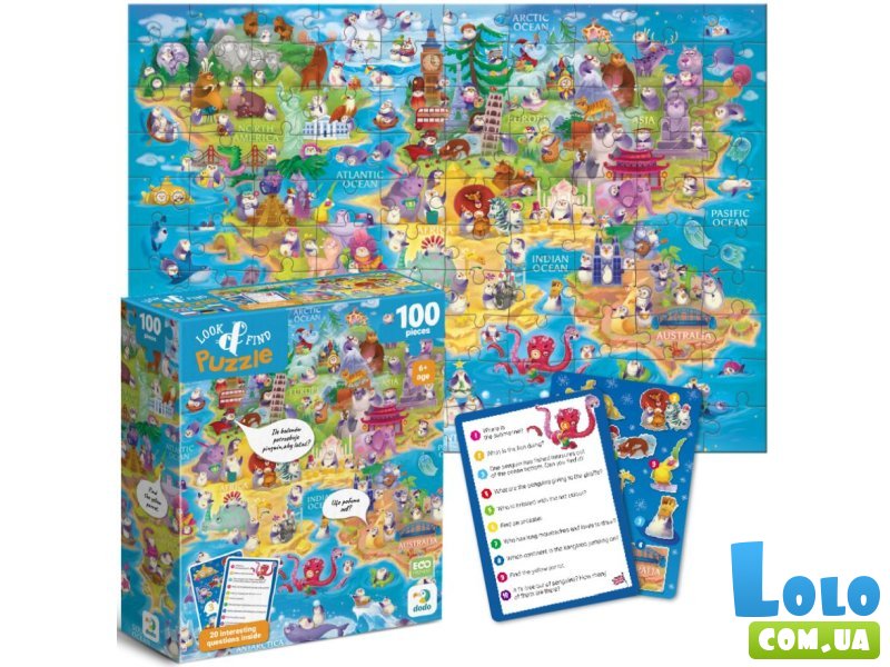 Пазл Мир пингвинов Ищи и находи, DoDo, 100 эл.