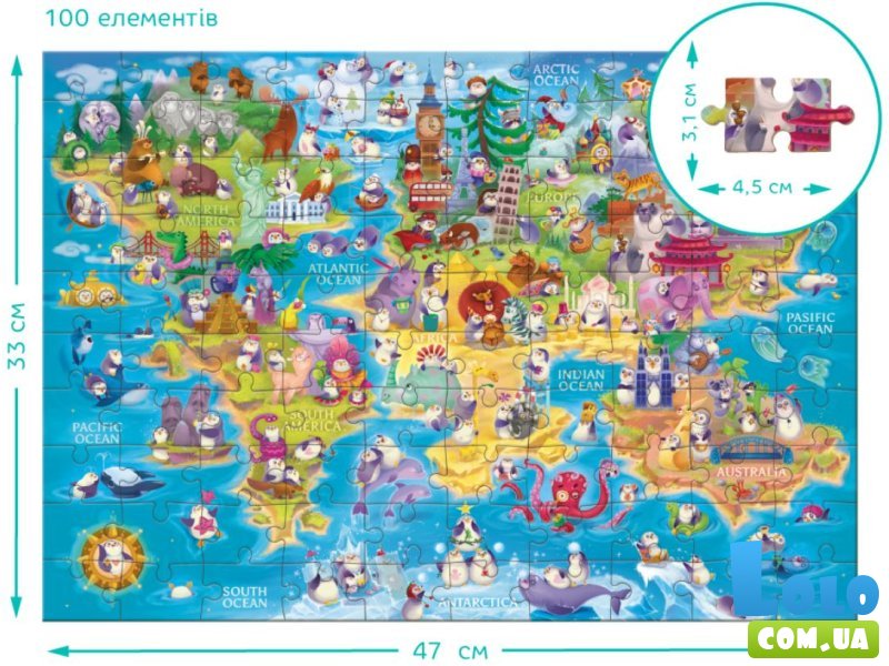 Пазл Мир пингвинов Ищи и находи, DoDo, 100 эл.