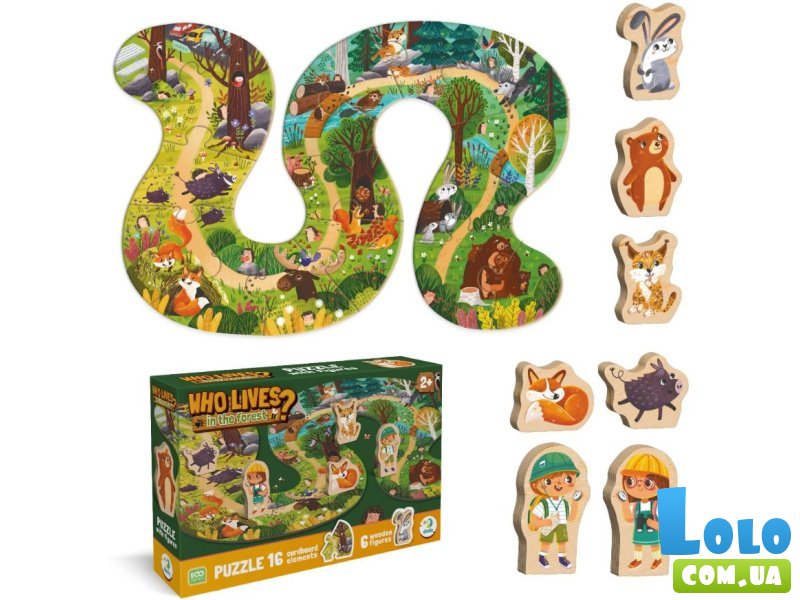Пазл Кто живет в лесу, DoDo, 16 эл.