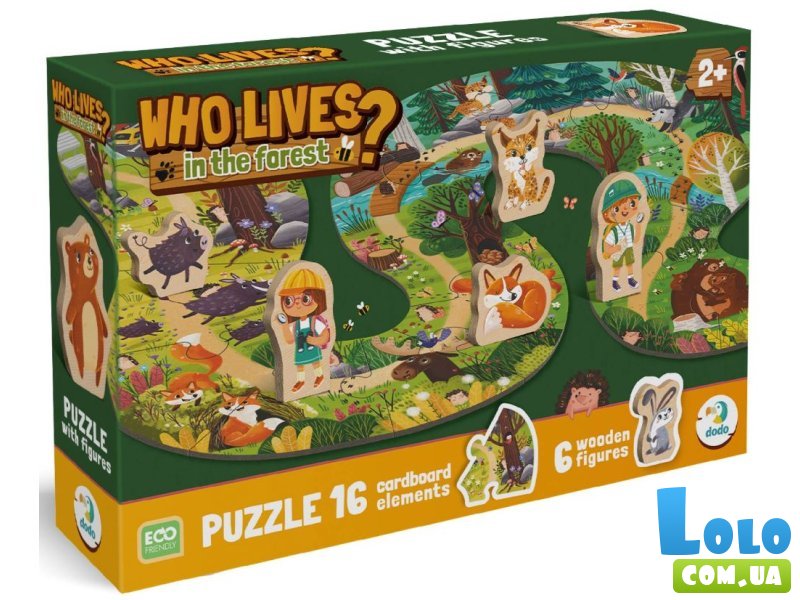 Пазл Кто живет в лесу, DoDo, 16 эл.