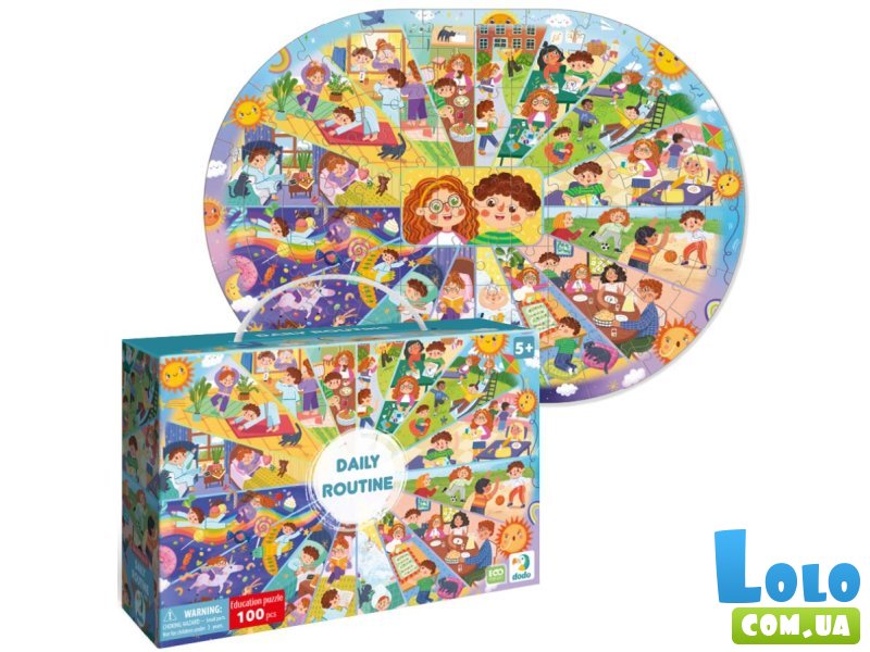 Пазл Распорядок дня, DoDo, 100 эл.