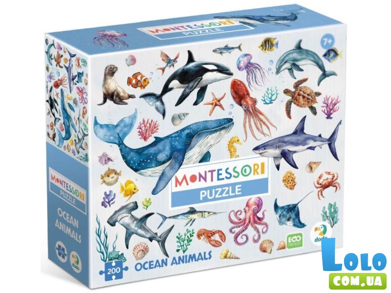Пазл Океанические животные Монтессори, DoDo, 200 эл.
