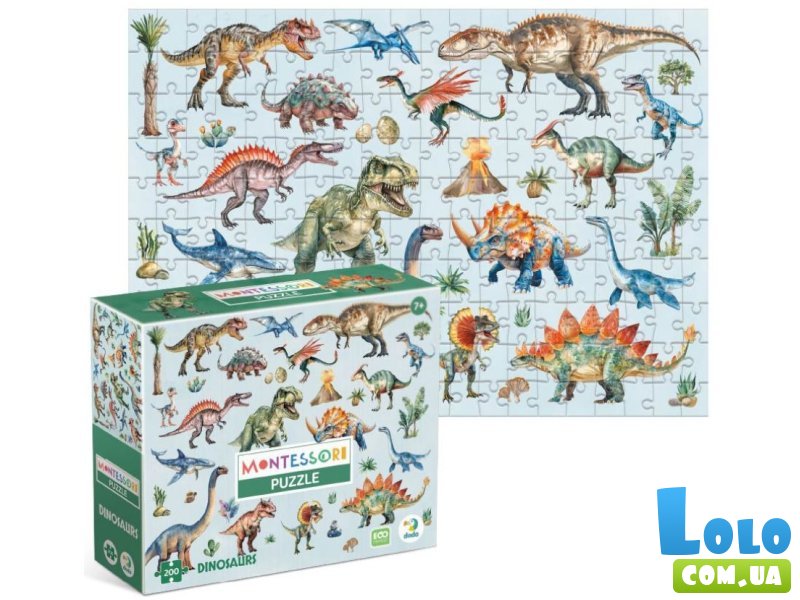 Пазл Динозавры Монтессори, DoDo, 200 эл.