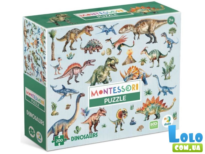 Пазл Динозавры Монтессори, DoDo, 200 эл.