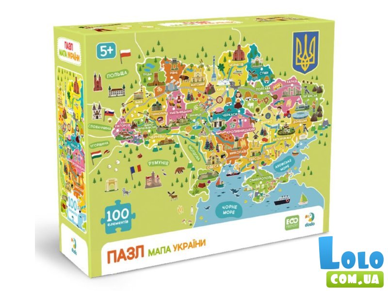 Пазл Карта Украины, DoDo, 100 эл.