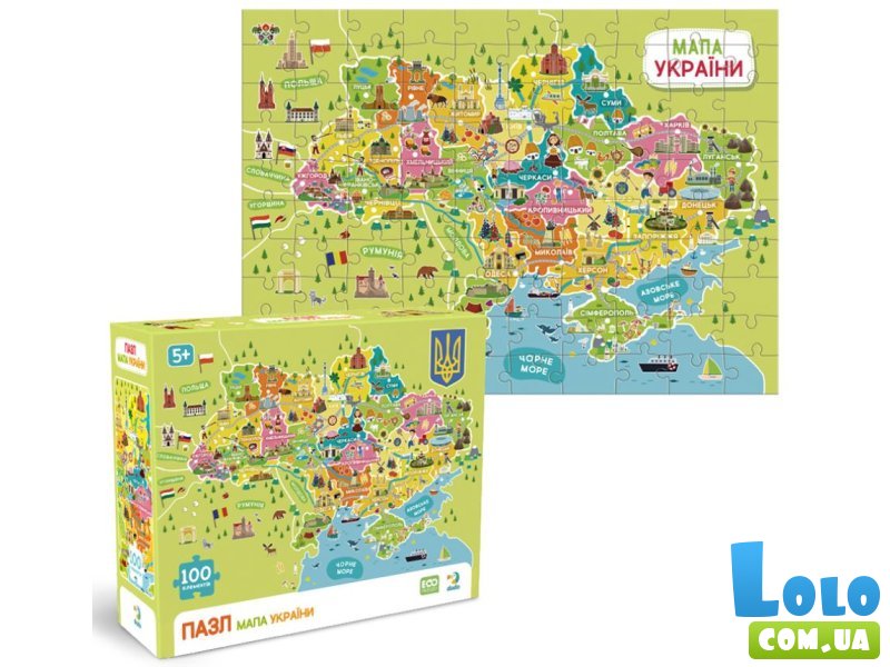 Пазл Карта Украины, DoDo, 100 эл.