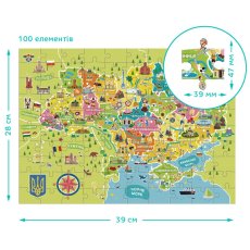 Пазл Карта Украины, DoDo, 100 эл.