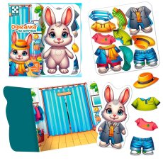 Настольная игра одевалка на липучках Зайка, Vladi Toys