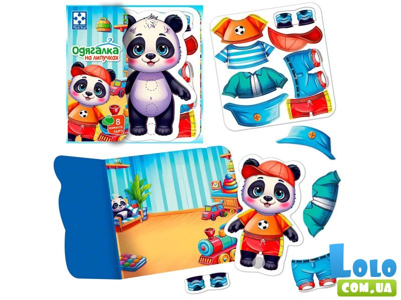 Настольная игра одевалка на липучках Панда, Vladi Toys