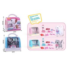 Мягкая интерактивная игрушка Котик с переноской и аксессуарами (в ассортименте)