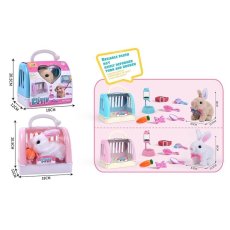 Мягкая интерактивная игрушка Кролик с переноской и аксессуарами (в ассортименте)