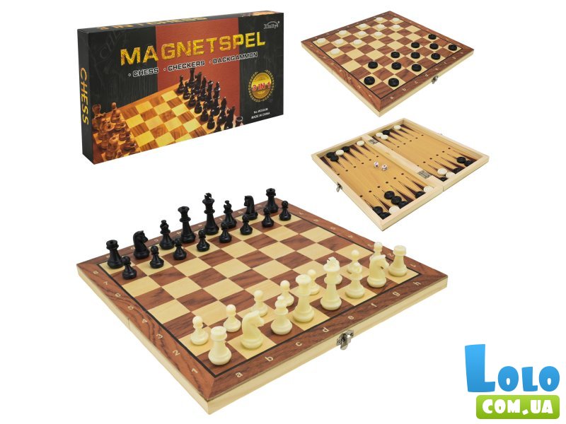 Настольная игра Шахматы 3 в 1 Шашки, Нарды