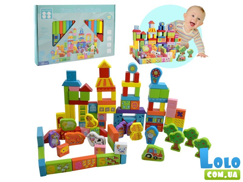 Деревянный конструктор Ферма (C9442), 100 дет.