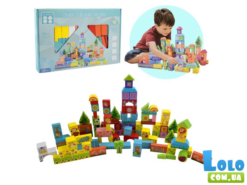 Конструктор деревянный (C9443), 100 дет.