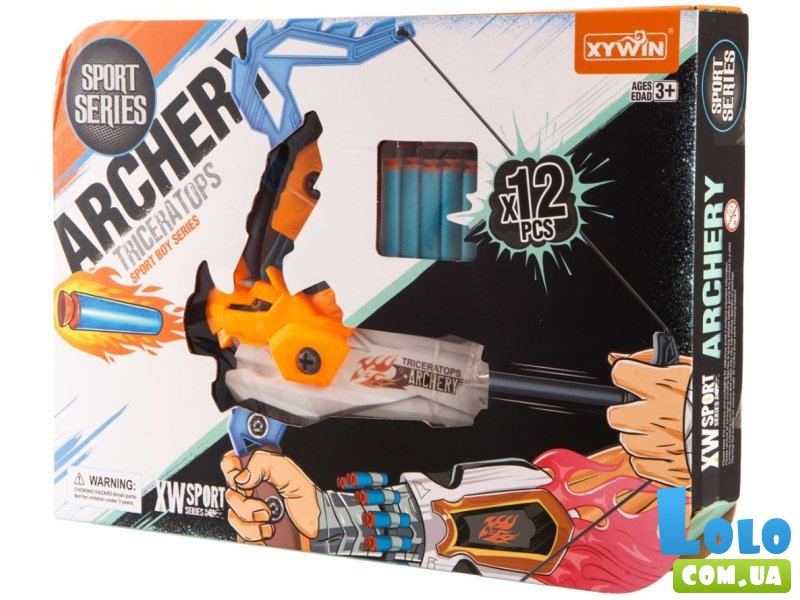 Арбалет с мягкими патронами Динозавр Трицератопс, DIY TOYS