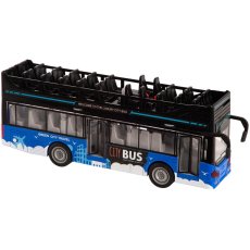 Автобус городской двухэтажный инерционный, DIY TOYS (синий)