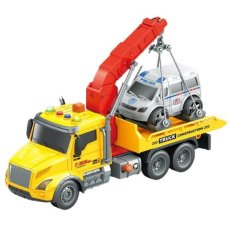 Машина Эвакуатор с полицией инерционная, CARS S (желтый)