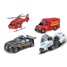 Набор машин Спасательная служба 4 в 1 инерционный, CARS S