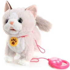 Мягкая интерактивная игрушка Котик Марсик на поводке