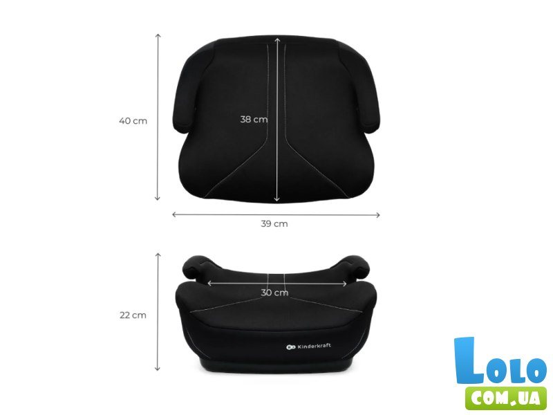 Автокресло-бустер i-Boost 2, Kinderkraft (Black)