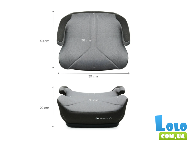 Автокресло-бустер i-Boost 2, Kinderkraft (Grey)