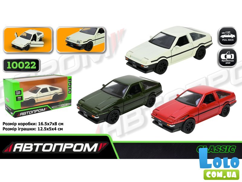 Машина металлическая Toyota AE86, Автопром (в ассортименте)