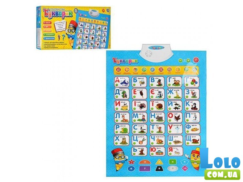 Развивающий сенсорный плакат Сообразительная азбука, Limo Toy (укр)