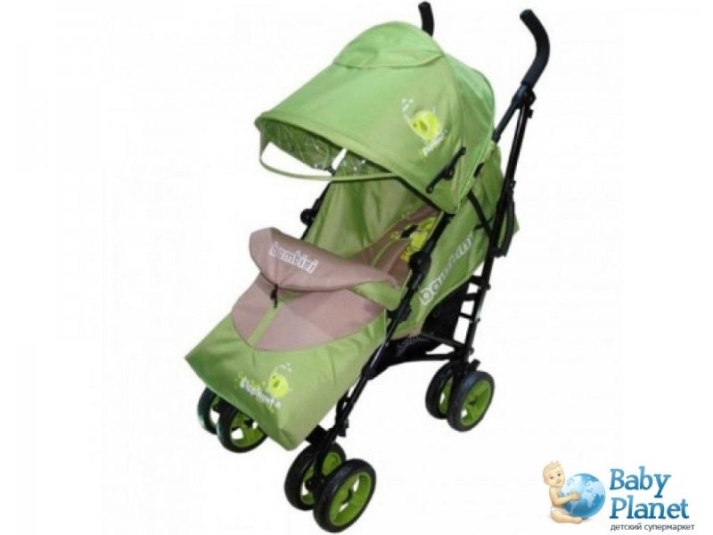 Прогулочная коляска Bambini Galant Green Elephant + Footcover Standart (зеленая)