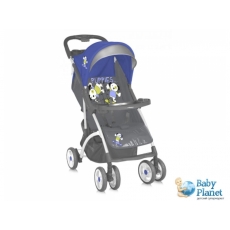 Прогулочная коляска Bertoni Smarty + Footcover Blue&Grey Puppie (синяя с серым)