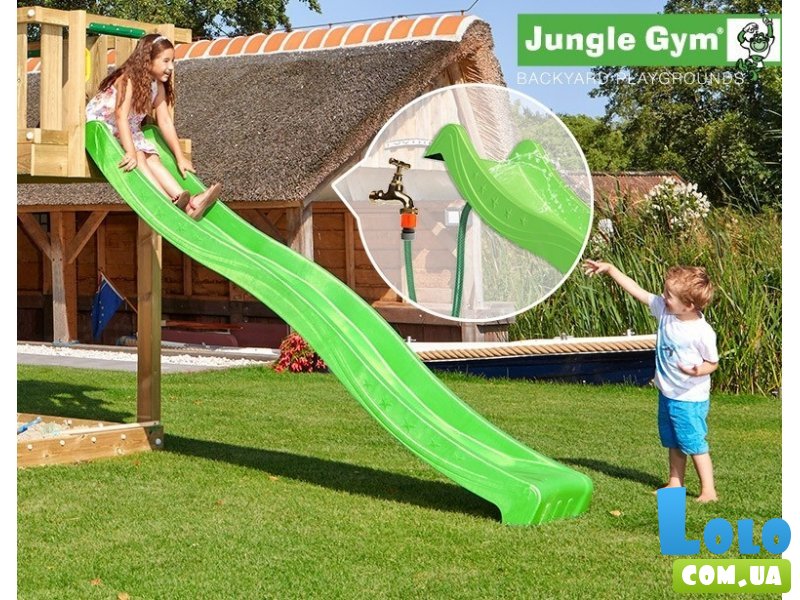 Горка Jungle Gym Wavy Star Slide Green (зеленая), 3.00/1.50 м
