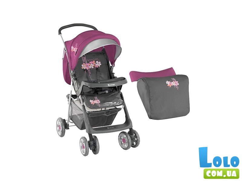 Прогулочная коляска Bertoni Star + Footcover Grey&Pink Spring (розовая с серым)