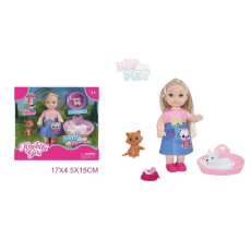 Кукла с любимцами и аксессуарами