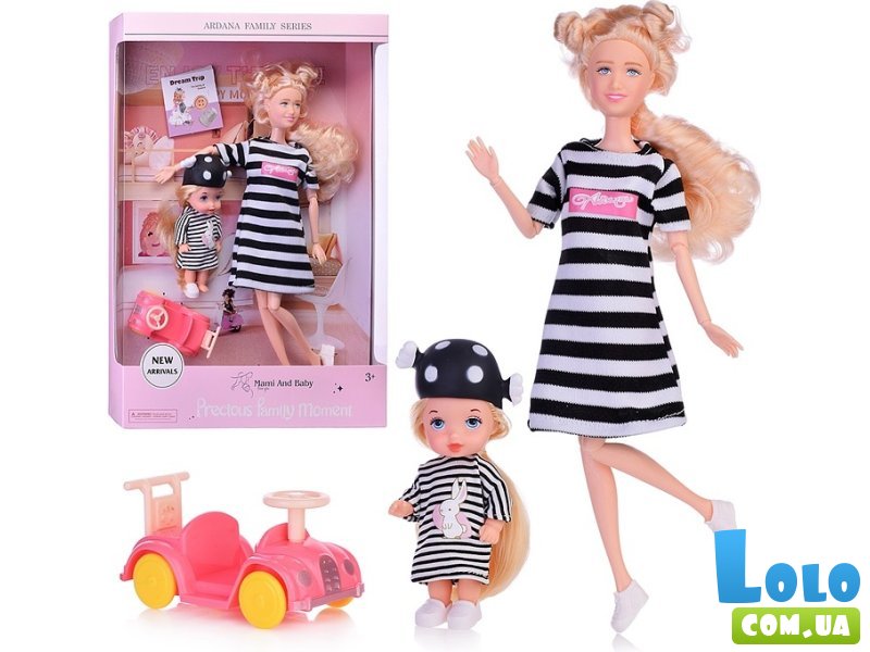 Кукла с младенцем и транспортом