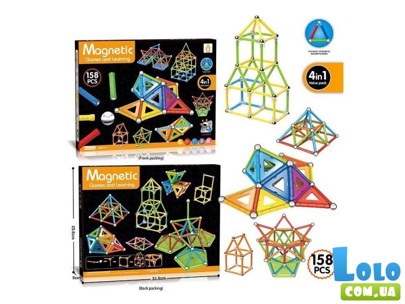 Конструктор магнитный (AQ 2209), 158 дет.