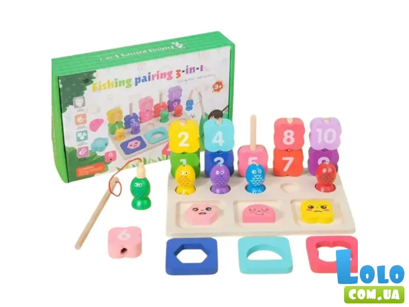 Деревянная логическая доска 3 в 1