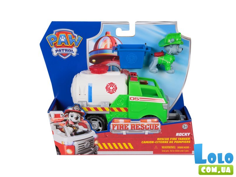 Щенячий патруль: большой спасательный автомобиль с водителем Рокки, Spin Master
