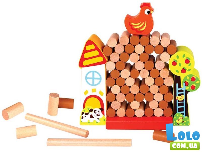 Деревянная игра-балансир Курочка, Tooky Toy