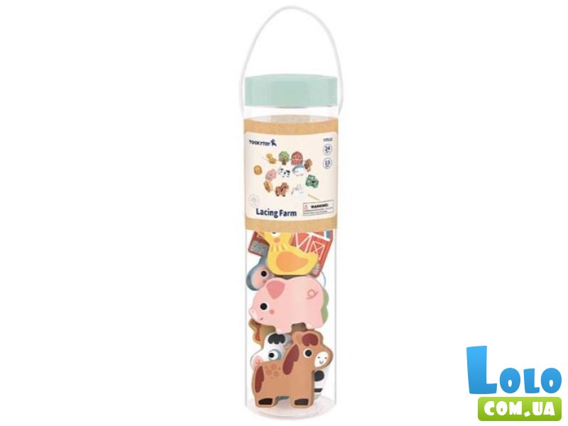 Шнуровка деревянная Ферма, Tooky Toy