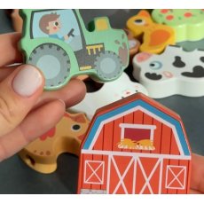 Шнуровка деревянная Ферма, Tooky Toy