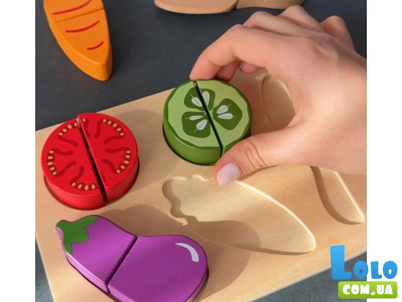 Набор овощей на липучках деревянный, Tooky Toy (10 эл.)